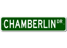 Chamberlin Drive Street Sign Personalized Custom Last Name Sign - Aluminum