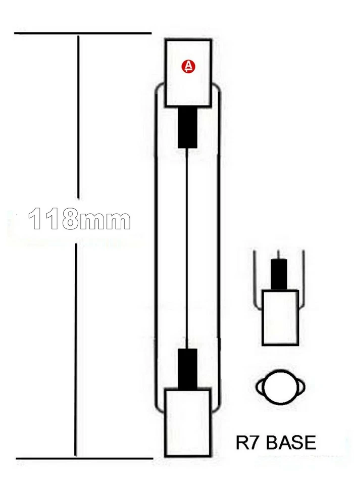 5 Linear Halogen Bulb K Class W 118mm 110V Security Floodlight R7S 110 Volt Lamp - Image 2 of 4