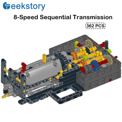 Technic Parts 8-Speed Sequential Transmission Model Building Block Kit for Le*go
