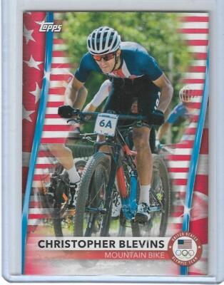 RARE 2020 TOPPS OLYMPICS CHRIS BLEVINS ''STARS'' CARD #39 ~ /299 USA CYCLING 2021