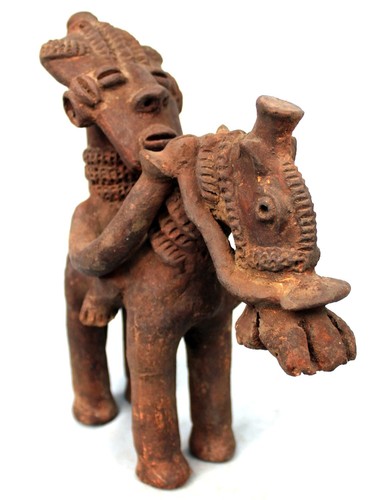 Art Africain Ethnographique - Cavalier en Terre Cuite Djenné - Mali - 25 Cms - Photo 2 sur 10