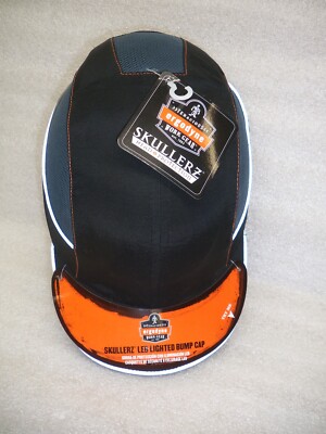 Ergodyne Skullerz Lightweight LED Bump Cap 8960 Black Long Brim One-Size