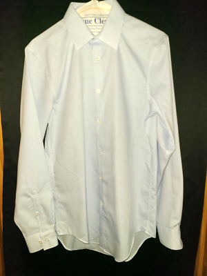 Calvin Klein Infinite Non-Iron Slim Fit Blue Micro-Dot Dress Shirt - Small  | eBay