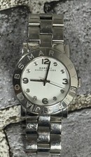 Marc By Marc Jacobs Amy Dress Watch Women 36mm Silver Tone Needs Battery