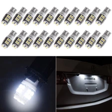 20x White T10 Wedge 20-SMD 5050 Led light bulbs w5w 2825 158 192 168 194 Xenon