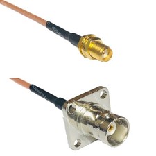 RG316 SMA FEMALE to BNC Flange Female RF Cable Rapid-SHIP LOT