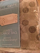 CLOSET CANDIE JUMBO STORAGE BAG KHAKI DOTS 24 X 18 X 12  NIP
