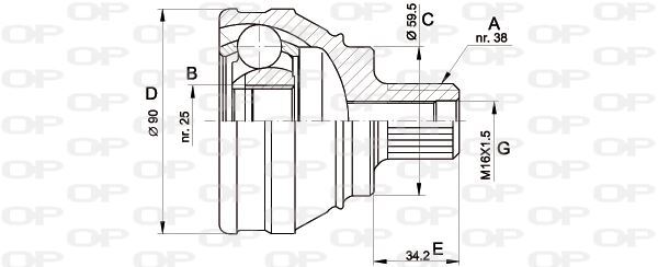 Joint homocinetique Audi 100 C3 en acier forgé de haute précision mécanique