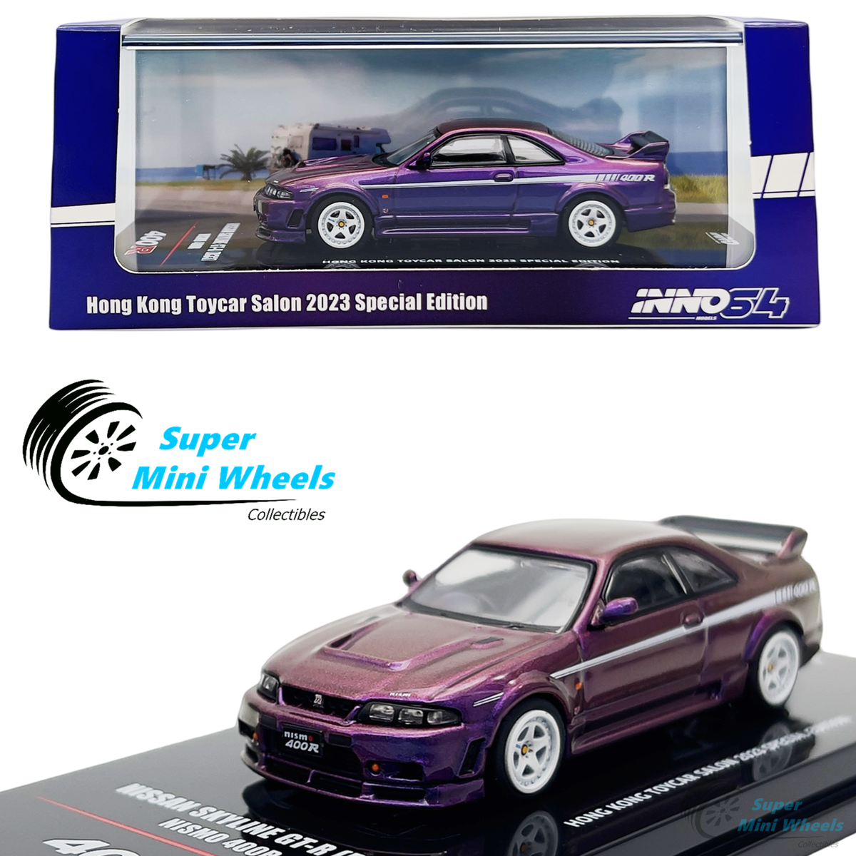 INNO64 1:64 Nissan Skyline GT-R R33 Nismo 400R Purple HongKong Toycar Salon 2023 INNO64 1:64 Nissan Skyline GT-R R33 Nismo 400R Purple HongKong Toycar Salon 2023
