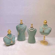 Velvet Mannequin Bust Model for Jewelry Necklace Pendant Display Stand Holder