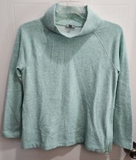 T by Talbots Women's Long Sleeve Cowl Neck Soft Fleece Sweatshirt Blue Size SP