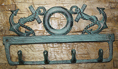 6 Cast Iron Antique Style DOLPHIN Coat Hooks Hook Rack Towel Nautical Beach