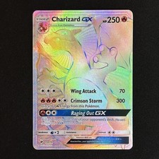 CHARIZARD GX Sole e Luna Ombre Brucianti Pokemon Segreto Raro 150/147 MP Giocato
