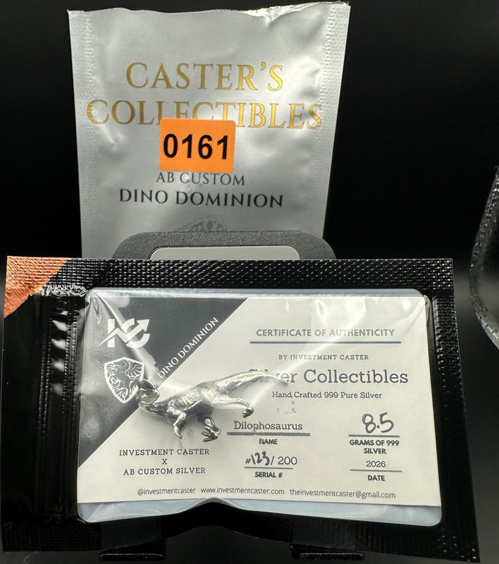 Investment Caster .999 Silver Dilophosaurus Dino Dominion 8.5g #123/200 🔥