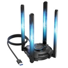 USB WiFi Adapter for Desktop PC, WAVLINK Tri-Band BE6500 7 BE6500,WiFi-7