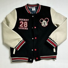 Mickey Legend Varsity Jacket Size 7/8 Disney Embroidered Emblems