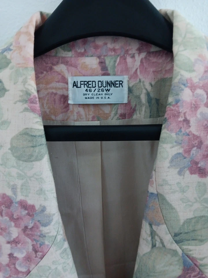 Blazer Alfred Dunner Mujer 26W Plus Lino Chaqueta Rosa Floral Casa Romántico Foto 2 de 4