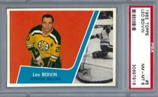 1963 Topps HK #05 PSA 8 Leo Boivin Bruins 5 Nice! SET BREAK