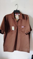 Ben Davis 1/4 Zip Walnut Shirt Sleeve Shirt Men's Large NWT