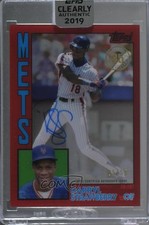 2019 Topps Clearly Authentic 1984 Design Red /50 Darryl Strawberry Auto ow1