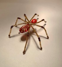 Handmade vintage Bead  Wire SPIDER Halloween Christmas Decoration