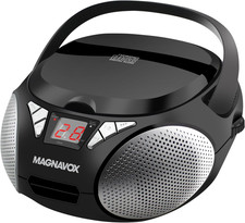 MD6924 Portable Top Loading CD Boombox with AM/FM Stereo Radio in Black