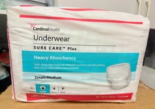 Cardinal Health Sure Care Plus Protective Underwear Small/Medium 80 Count