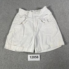 Vintage GITANO Shorts Womens 10 White Ramie Flat Front Cuffed Hem Streetwear