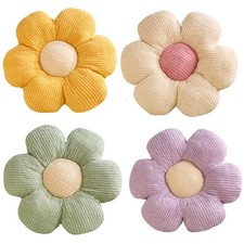 4 Pcs Flower Pillow Flowers Shaped Pillow Cushion Decorative Daisy Pillow for...