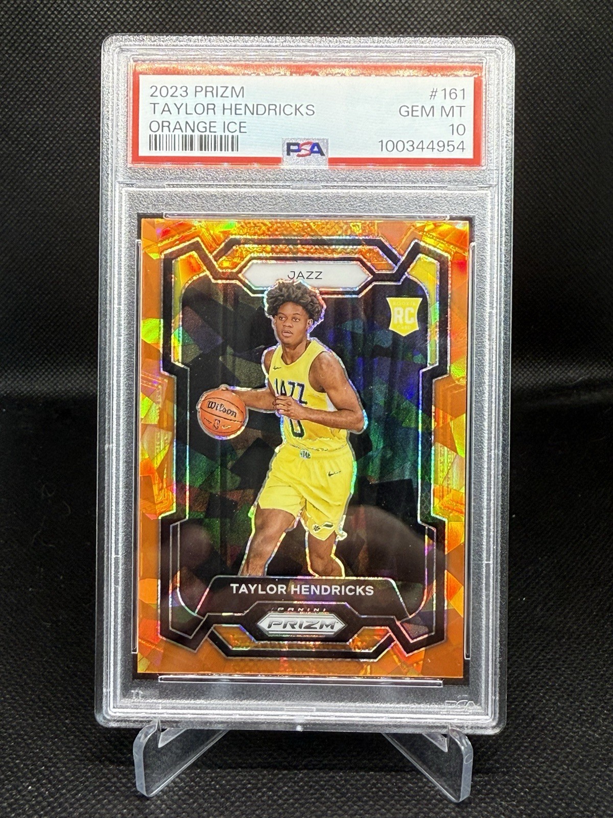 2023 Panini Prizm  Orange Ice Taylor Hendricks Rookie #161 PSA 10 RC