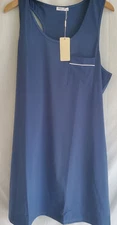 Ekouaer Tank Racerback Sleeveless Sleepwear Blue 2XL Pocket NWT