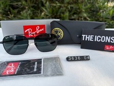 Ray-Ban RB3636 New Caravan Sunglasses Black Frame 59mm G-15 Green Lens