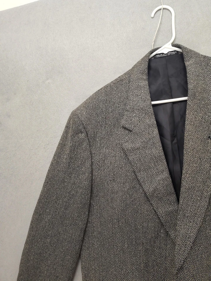 Blazer TravelSmith Hombres 46R Espiga Mezcla Lana Chaqueta Abrigo Deportivo Clásico Foto 2 de 4