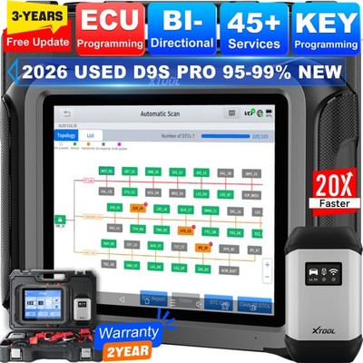 2026 XTOOL D9S PRO ECU Key Programming Tool Bidirectional OBD2 Scanner 45+ Reset