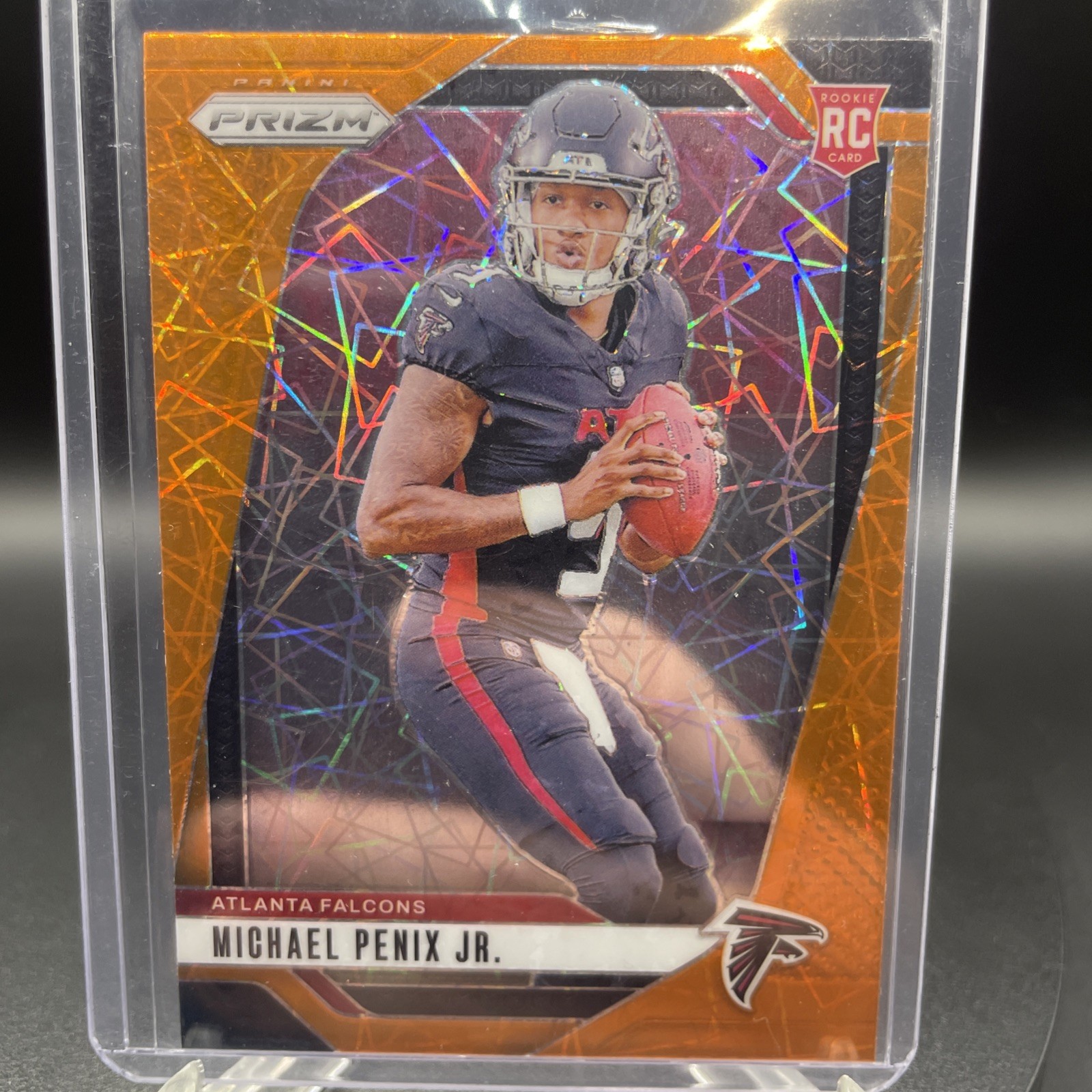 2024 Panini Prizm Michael Penix Jr. Orange Lazer Prizm #378 Atlanta Falcons RC