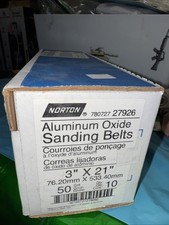 Norton 3 x 21 Sanding Belts 50 Grit Aluminum Oxide 10 Pack Belt Sander USA