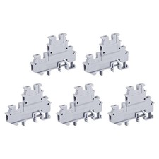 DIN Rail Mount Double-level Terminal Blocks Screw Type Grey MBKKB2.5 Pack of 15