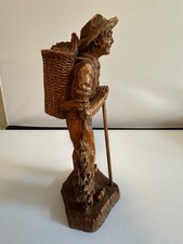 Vintage French Wood carved Vine farmer