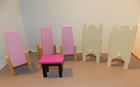 6 Barbie Size KidKraft Wooden Dollhouse Furniture chairs & sm Table — photo 4