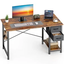 40 Inch Computer Desk with Drawers for Home Office, Writing Desk with X-Shape...