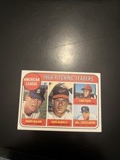 1969 Topps Set-Break #9 AL Pitching Leaders McLain McNally Tiant EXMINT-NM