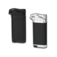 Pfeifenfeuerzeug | Schwarz Silber | Schrägflamme | Feuerzeug Pfeife