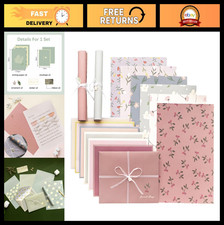 72 Pcs Floral Stationery Set - 24 Lined Paper & 12 Envelopes for Office, School,