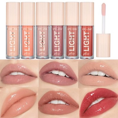 Lip Gloss Set 6 Stück Flüssig Lippenstift Feuchtigkeitsspendend Langanhaltend