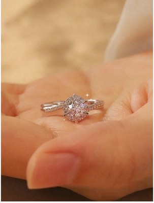 Sterling Silver Moissanite Star Weaving Ring 9mm Band 0.50ctw Round