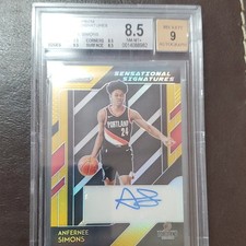 2018-19 Panini Prizm Sensational Signatures Simons Auto /10 BGS 8.5 Blazers