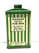 vintage Mennen talcum for men natural tint 9oz Tin