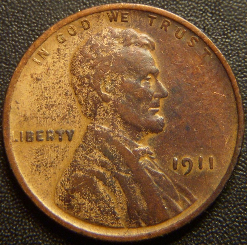 1911 Lincoln Cent - Bow-tie, Full Ear, Hair, Complete Lines Show on Both Stalks