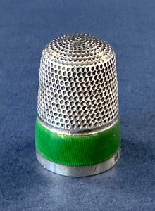 Antique 1910 Sterling Silver & Enamel Thimble Hallmarks James Fenton Birmingham