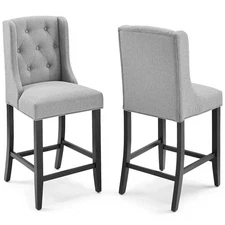 Baronet Upholstered Fabric Counter Bar Stool Set of 2